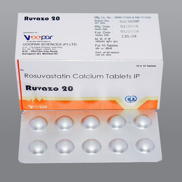 voopar sciences,ruvazo 20, rosuvastatin calcium tablets