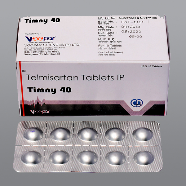 voopar sciences,timny 40, telmisartan tablets CARDIO DIABETIC RANGE